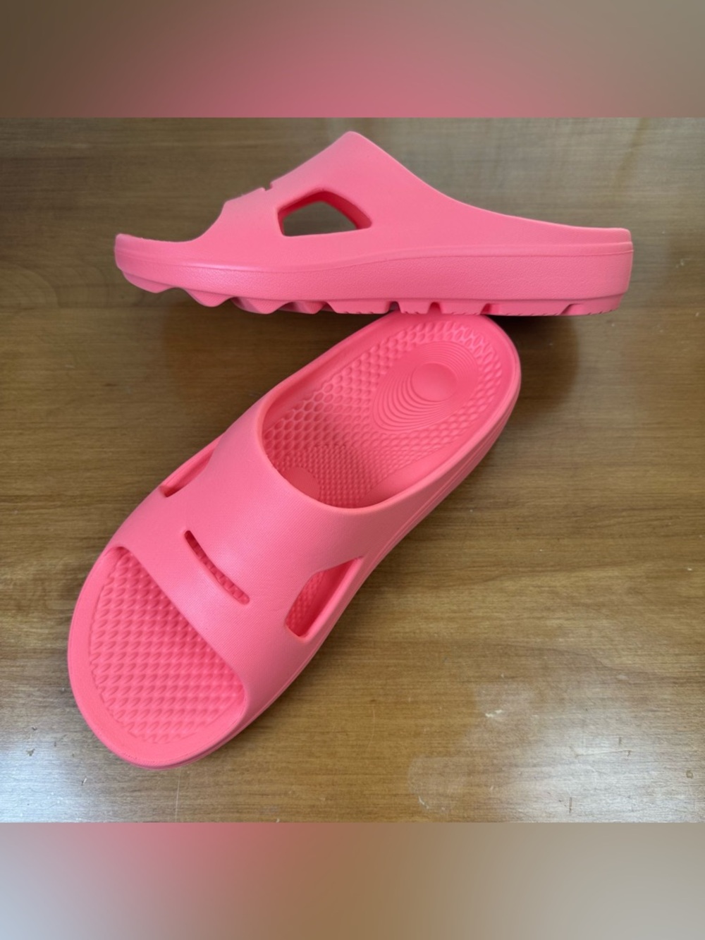 Revitalign Fusion Strive Slide Orthotic Sandals Georgia Peach (Coral) Women’s 7